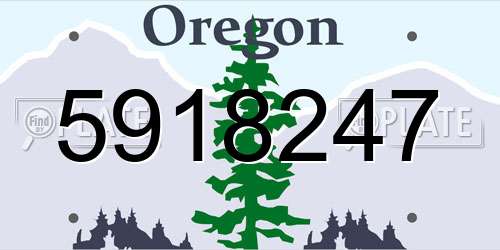 5918247 Oregon License Plate