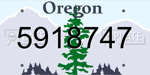 5918747 Oregon License Plate
