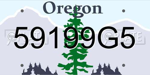 59199G5 Oregon License Plate