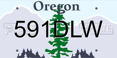 591DLW Oregon License Plate