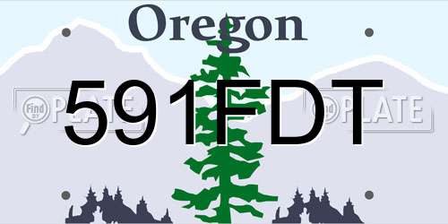 591FDT Oregon License Plate