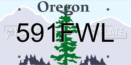 591FWL Oregon License Plate