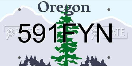 591FYN Oregon License Plate