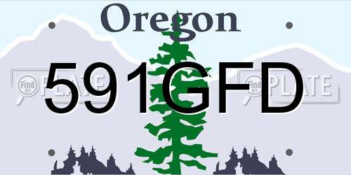 591GFD Oregon License Plate