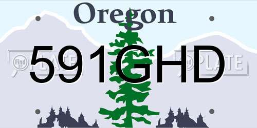 591GHD Oregon License Plate