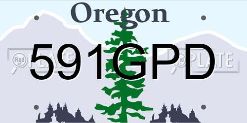 591GPD Oregon License Plate
