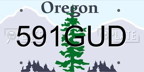 591GUD Oregon License Plate