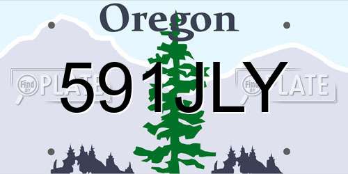 591JLY Oregon License Plate