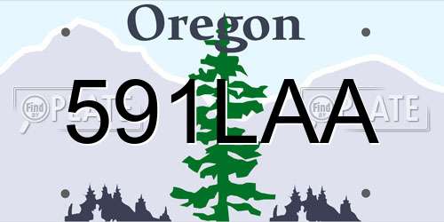 591LAA Oregon License Plate