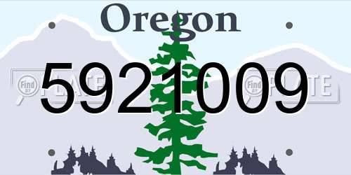 5921009 Oregon License Plate