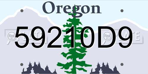 59210D9 Oregon License Plate