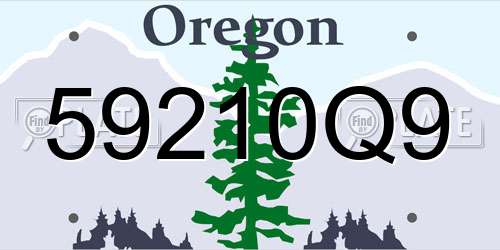 59210Q9 Oregon License Plate