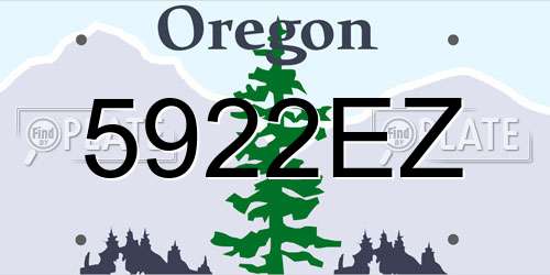 5922EZ Oregon License Plate