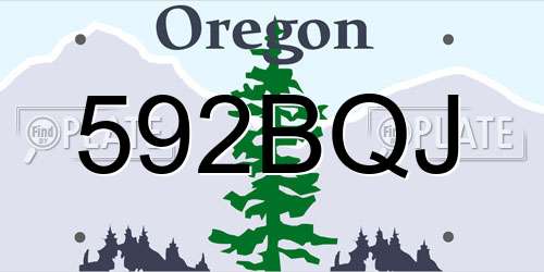 592BQJ Oregon License Plate
