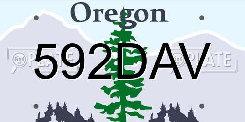 592DAV Oregon License Plate