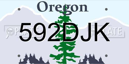 592DJK Oregon License Plate