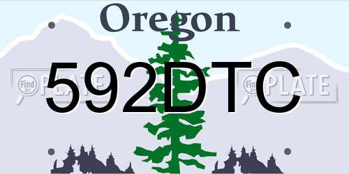 592DTC Oregon License Plate