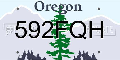 592FQH Oregon License Plate