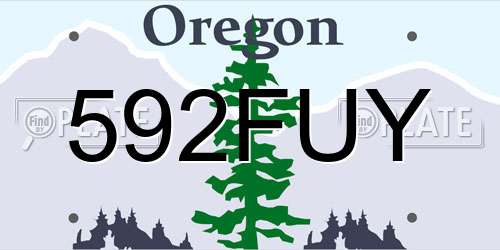 592FUY Oregon License Plate