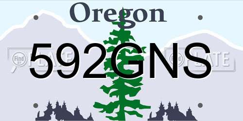 592GNS Oregon License Plate