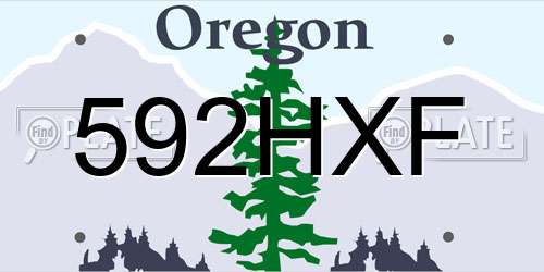 592HXF Oregon License Plate