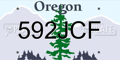 592JCF Oregon License Plate