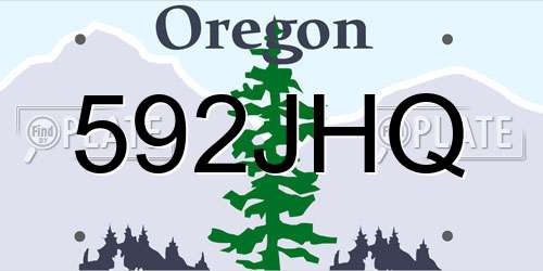 592JHQ Oregon License Plate