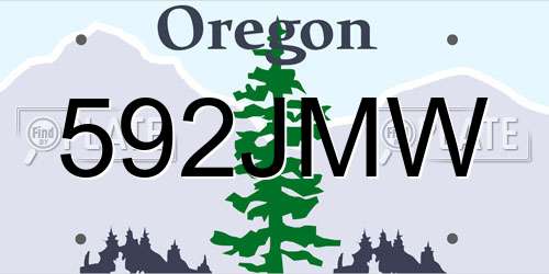 592JMW Oregon License Plate