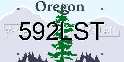 592LST Oregon License Plate