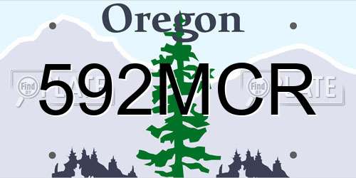 592MCR Oregon License Plate