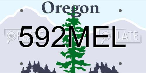 592MEL Oregon License Plate
