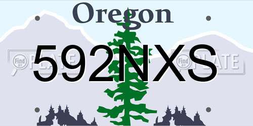 592NXS Oregon License Plate