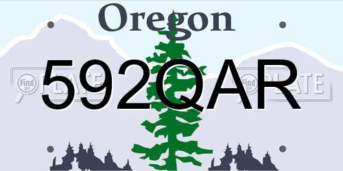 592QAR Oregon License Plate