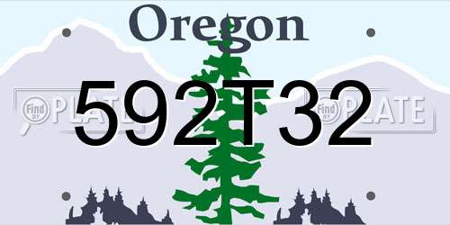 592T32 Oregon License Plate