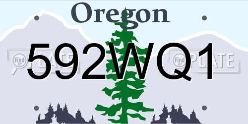 592WQ1 Oregon License Plate