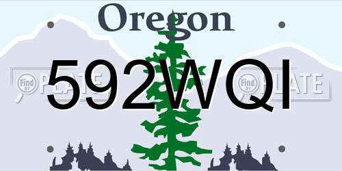 592WQI Oregon License Plate