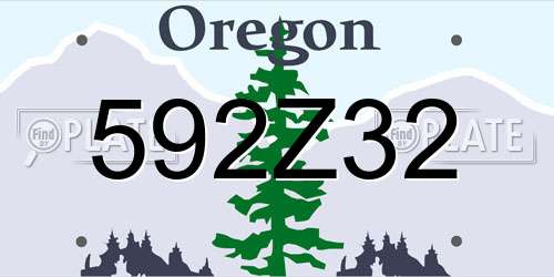 592Z32 Oregon License Plate