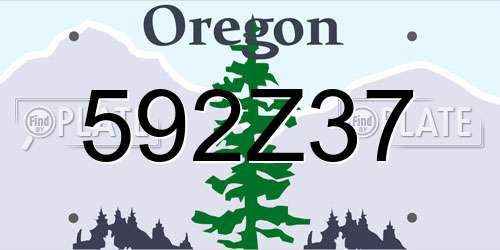 592Z37 Oregon License Plate