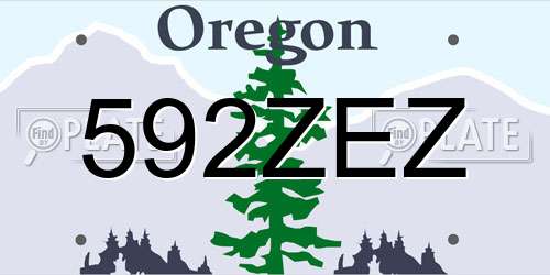592ZEZ Oregon License Plate