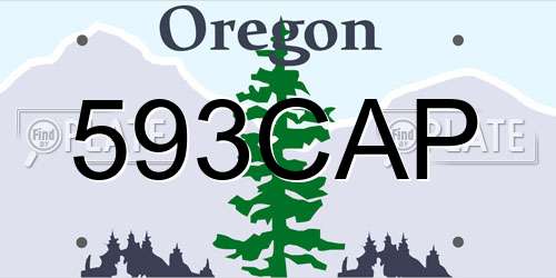 593CAP Oregon License Plate