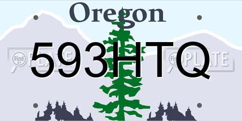 593HTQ Oregon License Plate