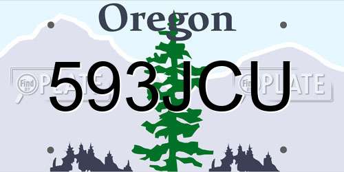 593JCU Oregon License Plate