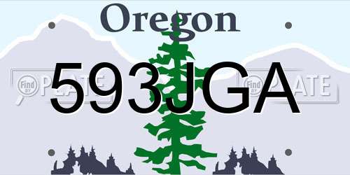 593JGA Oregon License Plate