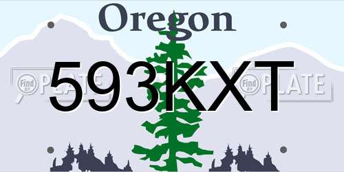 593KXT Oregon License Plate