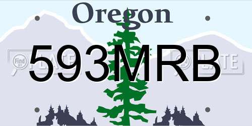 593MRB Oregon License Plate