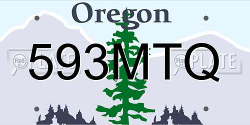 593MTQ Oregon License Plate