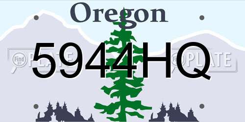 5944HQ Oregon License Plate