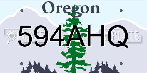 594AHQ Oregon License Plate