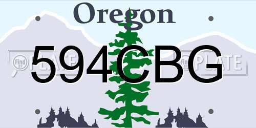 594CBG Oregon License Plate