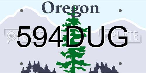 594DUG Oregon License Plate